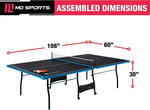 Vista 25 de [Usado] MD Sports Table Tennis Tables Multiple Styles Ping Pong Tables, Foldable for Easy Storage with Nets Included, Perfect for Family Game Rooms