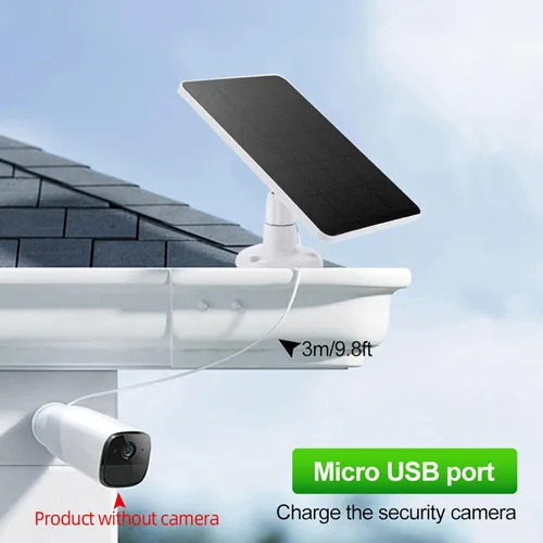 Vista 2 de Cargador de panel solar de 10 W para electrodomésticos con salida tipo C, carga eficiente, amplia compatibilidad, instalación rápida, para luces