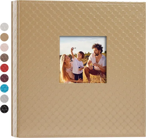 Vista 15 de Mublalbum Álbum de fotos pequeño de 4 x 6 pulgadas, 100 fotos, cubierta de cuero, libro de fotos con bolsillos horizontales para bebé, boda, Negro