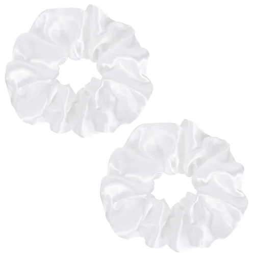 Vista 13 de Coleteros de seda de color verde oscuro para dormir, para mujeres y niñas, bandas elásticas de satén sedoso de morera grande, sin daños, accesorios