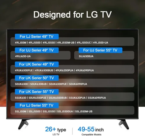 Vista 2 de Reemplazo de patas de soporte de TV para LG 49 50 55 pulgadas 49UJ6300 49LJ5550 49LJ550M-UB 49UK6300 50UJ6300 50UK6300 55LJ5500UA 55LJ5550M UB MAM6