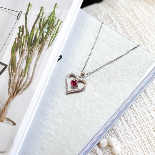 Vista 8 de Sash & Soph Collar de corazón infinito para mujer, collar de corazón de plata de ley 925 para novia, colgante de corazón de amor en cadena de 18