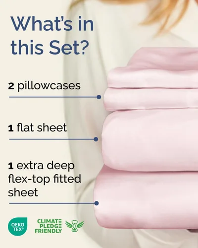 Vista 201 de Extra Deep Twin XL Sheet Set - 3 Piece College Dorm Room - White 01-Blanco