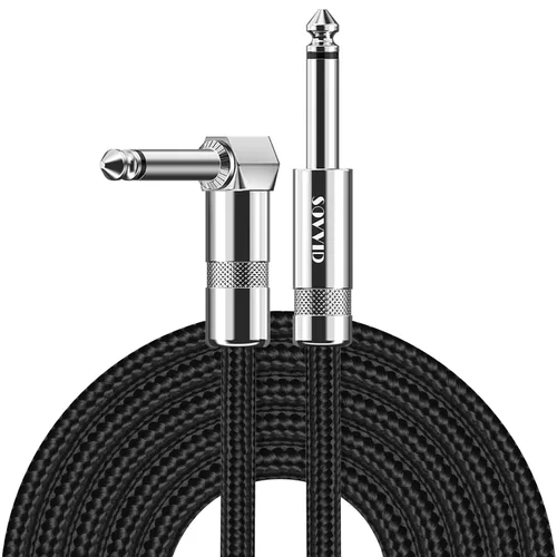 Vista 9 de Paquete de 2 cables de guitarra de 6 pies - Cable de instrumento recto de un cuarto de pulgada, cable de guitarra eléctrica, cables de guitarra