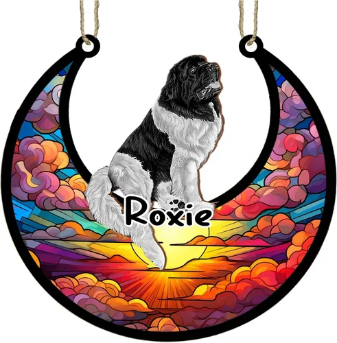 Vista 85 de LOVELYPOD Adorno de Navidad personalizado para perro pastor australiano, atrapasoles conmemorativo, adorno de Navidad de pastor australiano