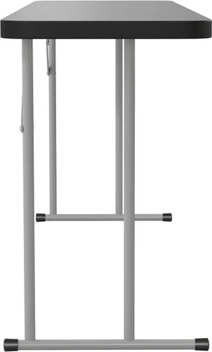 Vista 9 de BizChair Mesa de entrenamiento plegable de plástico negro de 6 pies