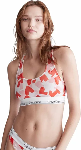 Vista 40 de Calvin Klein Bralette moderno de algodón elástico V-Day sin forro Gris Caliente
