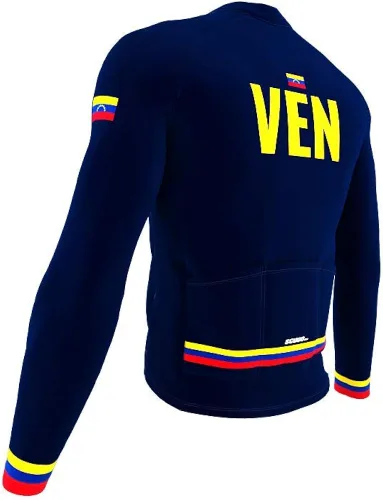 Vista 3 de ScudoPro Camiseta de ciclismo Pro Thermal de manga larga con código de país Venezuela para hombre