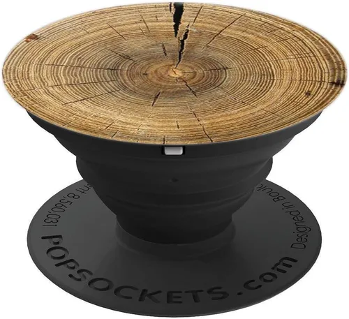 Vista 4 de PopSockets - Soporte para teléfonos y tabletas (madera), color rojo