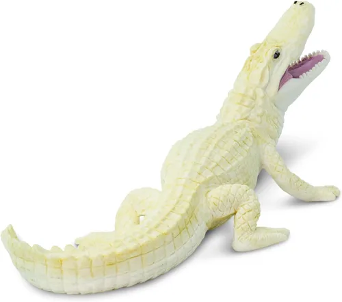 Vista 3 de Safari Ltd. Figura de cocodrilo blanco – Figura realista de vida silvestre pintada a mano de 6 pulgadas – Juguete educativo para niños, niñas