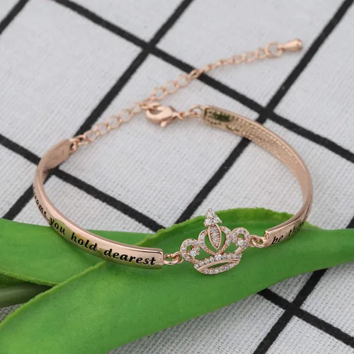 Vista 2 de LQRI Regalo de quinceañera Sweet 15 Gift Princess Crown Bracelet May the Dreams You Hold Dearest Be Those 15th Birthday Gift