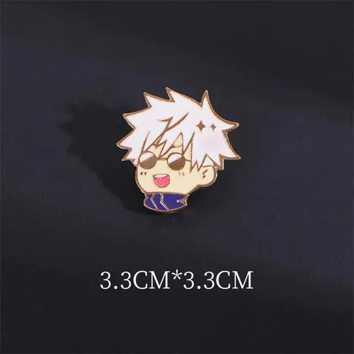 Vista 2 de Jujutsu Kaisen Pins 8pcs Anime Jujutsu Kaisen Figura Broche Cosplay Pin Regalo para fans, Plástico, Sin gemas.