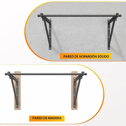 Vista 8 de Jusgym Wall Mounted Pull Up Bar, 51"/45" Chin Up Bar with 500LBS Capacity, Strength Training Pull-Up Bars Joist Mounted Reinforced Thick Metal