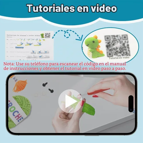 Vista 4 de Kaaper Kit de ganchillo para principiantes para adultos, kit de ganchillo