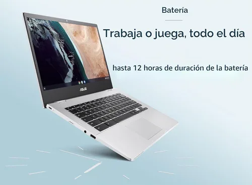 Vista 4 de ASUS Chromebook 14" FHD portátil, Intel Celeron N4500, 4 GB de RAM, 128 GB (64 GB eMMC+tarjeta SD de 64 GB), antirreflejo, resistente, hogar