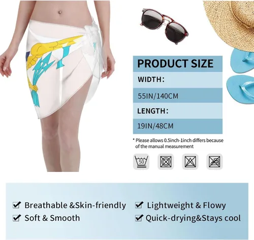 Vista 7 de Bisexual Pride Flag Swimsuit Cover Up for Women Beach Wrap Skirt Bikini Chiffon Smock Swimsuit