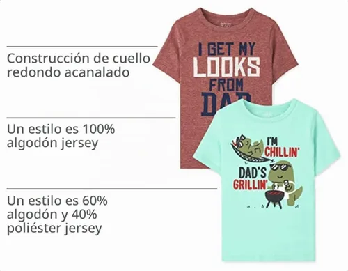 Vista 4 de The Children's Place Unisex-Baby and Toddler Dinos,Animals,Cars Short Sleeve Graphic T-Shirts,2 Pack Parrilla de papás/Libros de papá