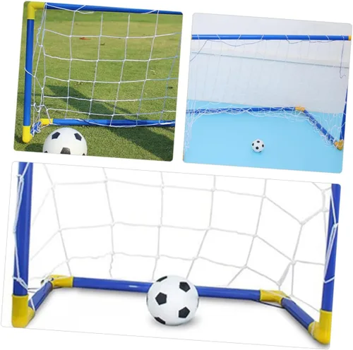 Vista 7 de Outanaya Portería de fútbol plegable portátil de plástico Mini puerta de fútbol para entrenamiento interior al aire libre Red plegable ligera