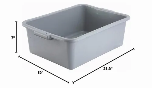 Vista 2 de Winco - Caja de autobús gris de 7 pulgadas para restaurantes