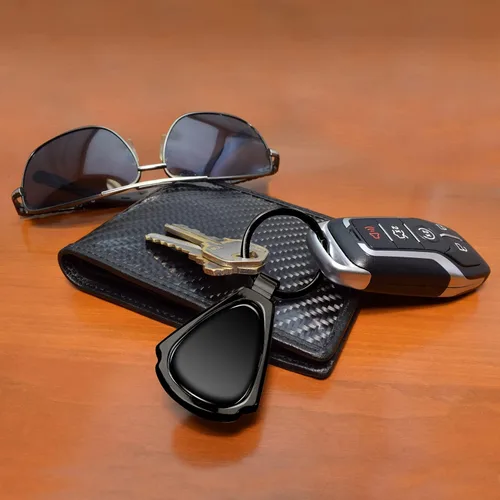 Vista 3 de iPick Image for Ford Mustang GT Black Dome Metal Teardrop Key Chain