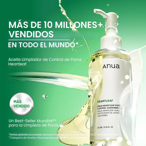 Vista 3 de Anua Heartleaf Aceite limpiador de control de poros, limpiador de poros, cuidado de sebo, limpiador suave de aceite de fusión para cara, seguro