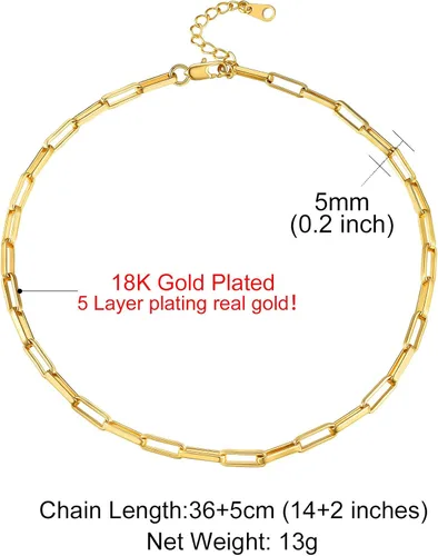 Vista 8 de GOLDCHIC JEWELRY Gargantilla gruesa de oro para mujer, collar de cadena cubana de 0.197 pulgadas, 0.472 pulgadas, 0.472 pulgadas, 0.71 pulgadas