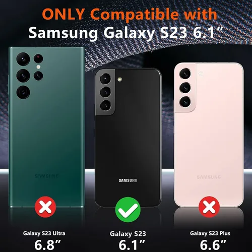 Vista 9 de SPIDERCASE Funda diseñada para Samsung Galaxy S23, [protección contra caídas de grado militar de 10 pies], paquete de 2