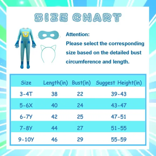 Vista 4 de Lindo disfraz de cosplay para niños con máscara y diadema, 3-10 años