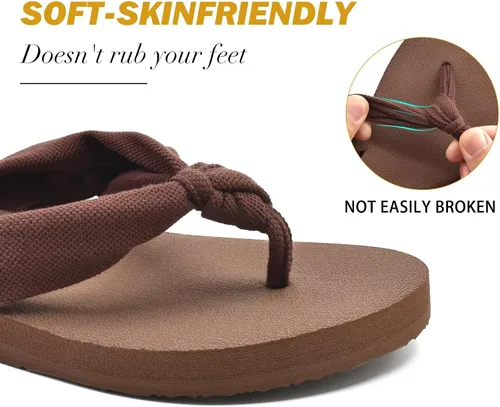 Vista 6 de KuaiLu Women's Yoga Foam Flip Flops with Arch Support Thong Sandals Non-Slip