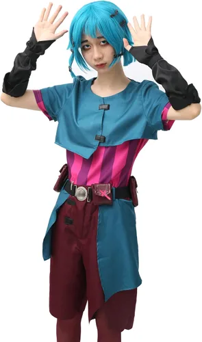 Vista 9 de DAZCOS Disfraz de anime para mujer con bolsa de cintura para Halloween