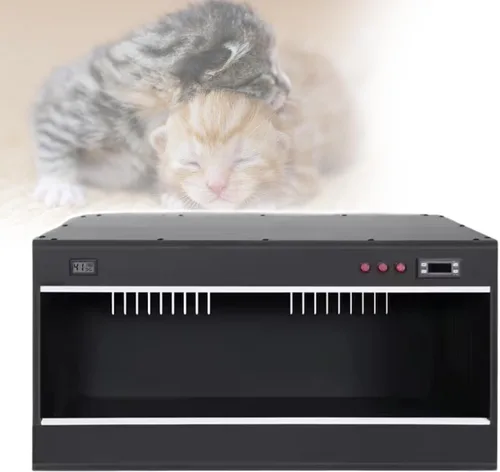 Vista 8 de Incubadora rectangular para cachorros, caja de incubadora de mascotas con temperatura ajustable, para gatos sin pelo/perro taurino, temperatura