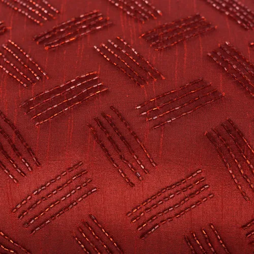 Vista 5 de Funda de almohada bordada con lentejuelas rojas, almohada decorativa con cuentas de 12 x 12 pulgadas, fundas de almohada de cama de diseño pequeño