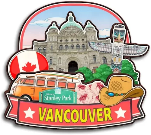 Vista 32 de Langford Vancouver Island Canada - Imán para nevera de madera, colección 3D, hecho a mano, viajes, ciudad, recuerdos, refrigerador, decoración
