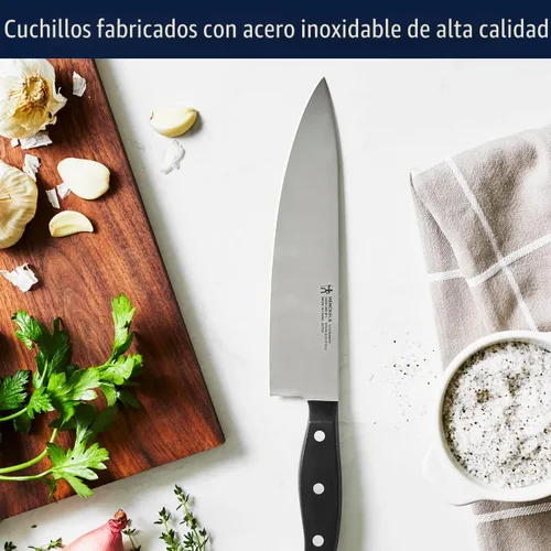 Vista 3 de HENCKELS Juego de 12 piezas de alta calidad con cuchillos llamativos y soporte, afilados como una navaja, diseñados en Alemania con más de 100 años