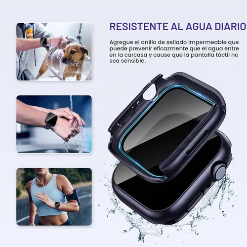 Vista 3 de Goton Funda impermeable con protección de privacidad compatible con Apple Watch, protector de pantalla de 40 mm para Series 6/5/4, SE 3/2/1