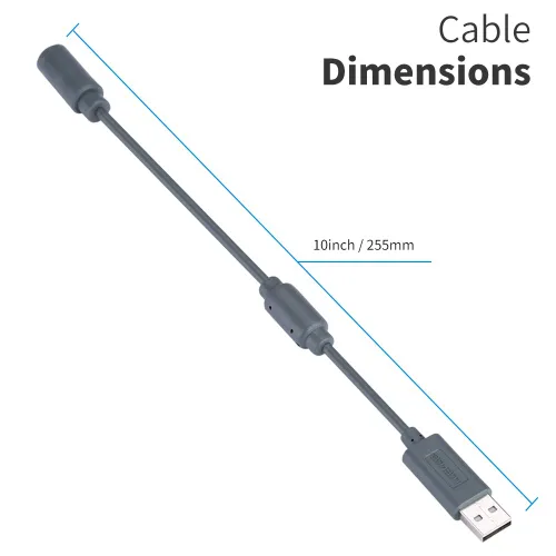 Vista 4 de USB Breakaway Cable for Xbox 360, USB Adapter Cord Dongle Compatible with Microsoft Xbox 360 Wired Controller Game Guitar Hero Rock Band