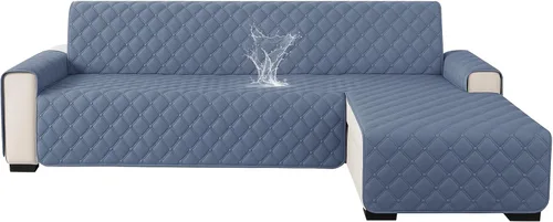 Vista 24 de XINEAGE Fundas 100% impermeables para sofá modular en forma de L, reversible, lavable, con botones de chaise plum flower, protector de muebles