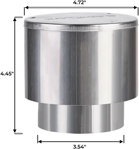 Vista 4 de CAMPLUX - Tapa de lluvia de 3.54 pulgadas para calentador de agua sin tanque BD158 BW158, tapa de acero inoxidable a prueba de lluvia y viento