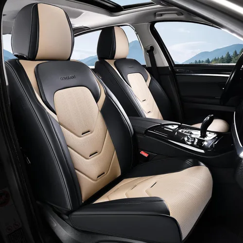 Vista 25 de Coverado Funda de asiento de automóvil, funda de asiento delantero para automóvil, protector de asiento de automóvil de cuero impermeable, fundas