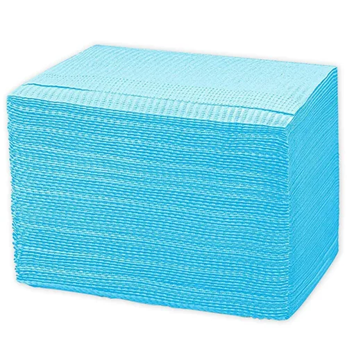 Vista 11 de 125 baberos dentales desechables para pacientes, 13 x 18 pulgadas, 3 capas impermeables para piercing, tatuaje, servilleta, babero de tejido