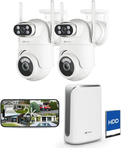 Vista 8 de Kittyhok Sistema de cámara de seguridad para el hogar, cámaras para 2-Blanco