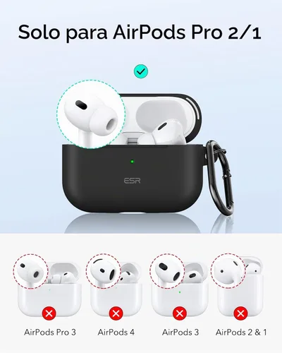 Vista 2 de ESR Funda para AirPods Pro 2, Compatible con Funda de Airpods Pro de 2ª Generación (2023/2022/2019), Compatible con MagSafe, Bloqueo Magnético