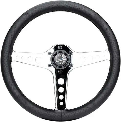 Vista 5 de NRG Innovations NRG-ST-034BC-PR - Volante ligero para juegos: Driftz- Fabricado con cuero perforado, compuestos ligeros y radios cromados negros