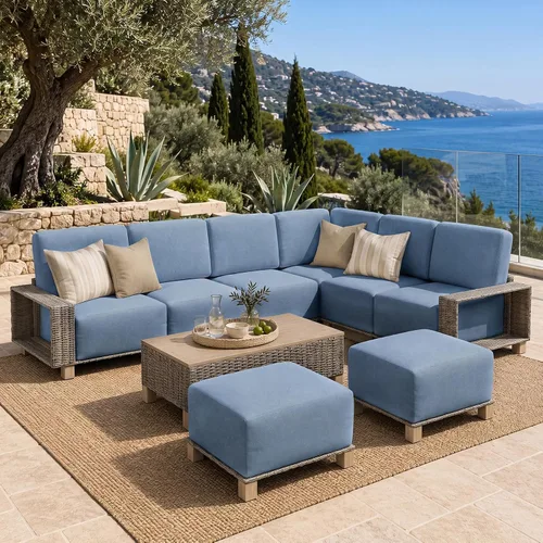 Vista 20 de Aoxun Juego de muebles de patio con cojines de 10 pulgadas de grosor