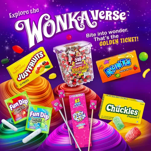 Vista 4 de Wonka Atomic Fireball, Caramelo, Sabor a Canela, Envuelto Individualmente, 7.5 g (240 uds)