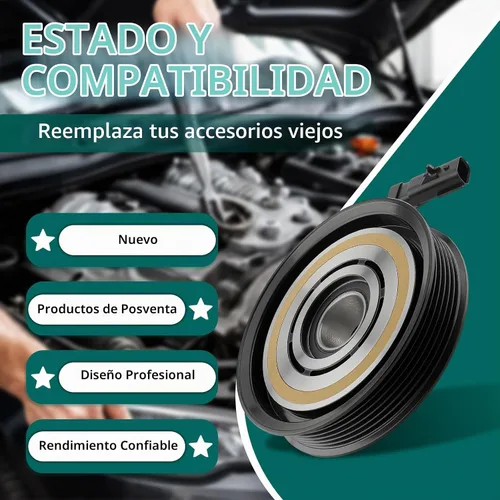 Vista 6 de AUTOKAY - Kit de montaje de embrague de compresor de CA para Dodge Dakota