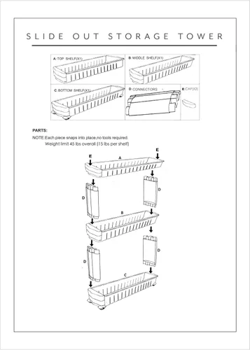 Vista 7 de Modern Home Estante organizador de almacenamiento deslizante estrecho - Estantes de almacenamiento portátiles para lavandería/baño/cocina