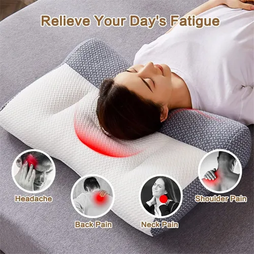 Vista 6 de Almohadas súper ergonómicas – Almohada viscoelástica para el cuello para dormir, soporte ajustable para el cuello y los hombros, almohada adecuada