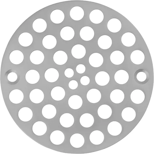 Vista 7 de Colador de drenaje de ducha redondo de 4 pulgadas de diámetro exterior de oro cepillado - Construcción de latón, drenaje eficiente y uso versátil