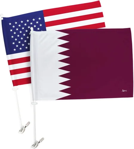 Vista 30 de Paquete de bandera de coche de la Copa del Mundo 2022 de Gales, bandera americana para carros, decoración de automóviles, pancarta pequeña